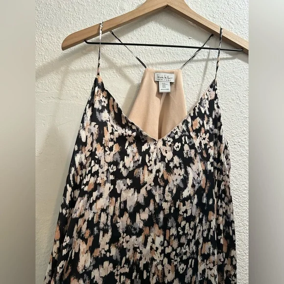 Nicole Miller New York Abstract satin print multicolor maxindress XL - Picture 7 of 7